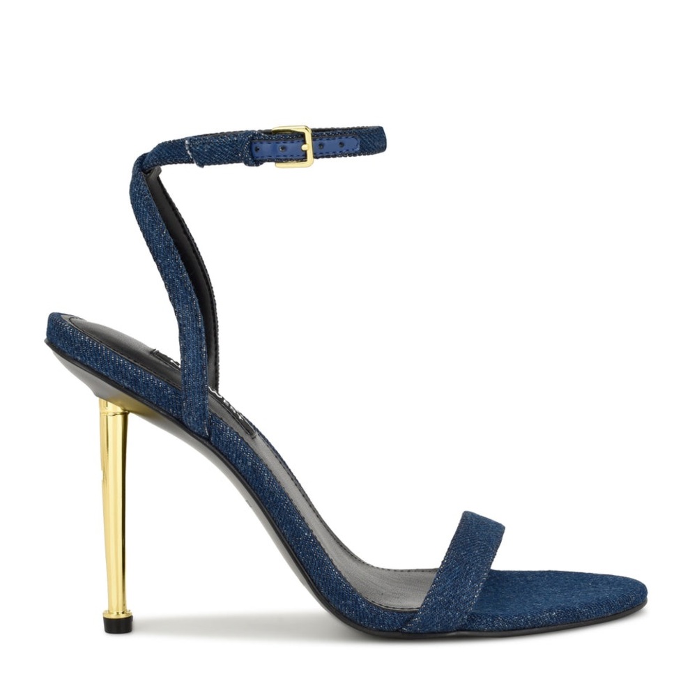 Nine West Reina Denim Ankle Strap Heels